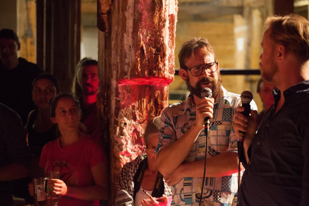 Michael Hackl, Andreas Pils and Stefan Wiedner moderating the Hebocon